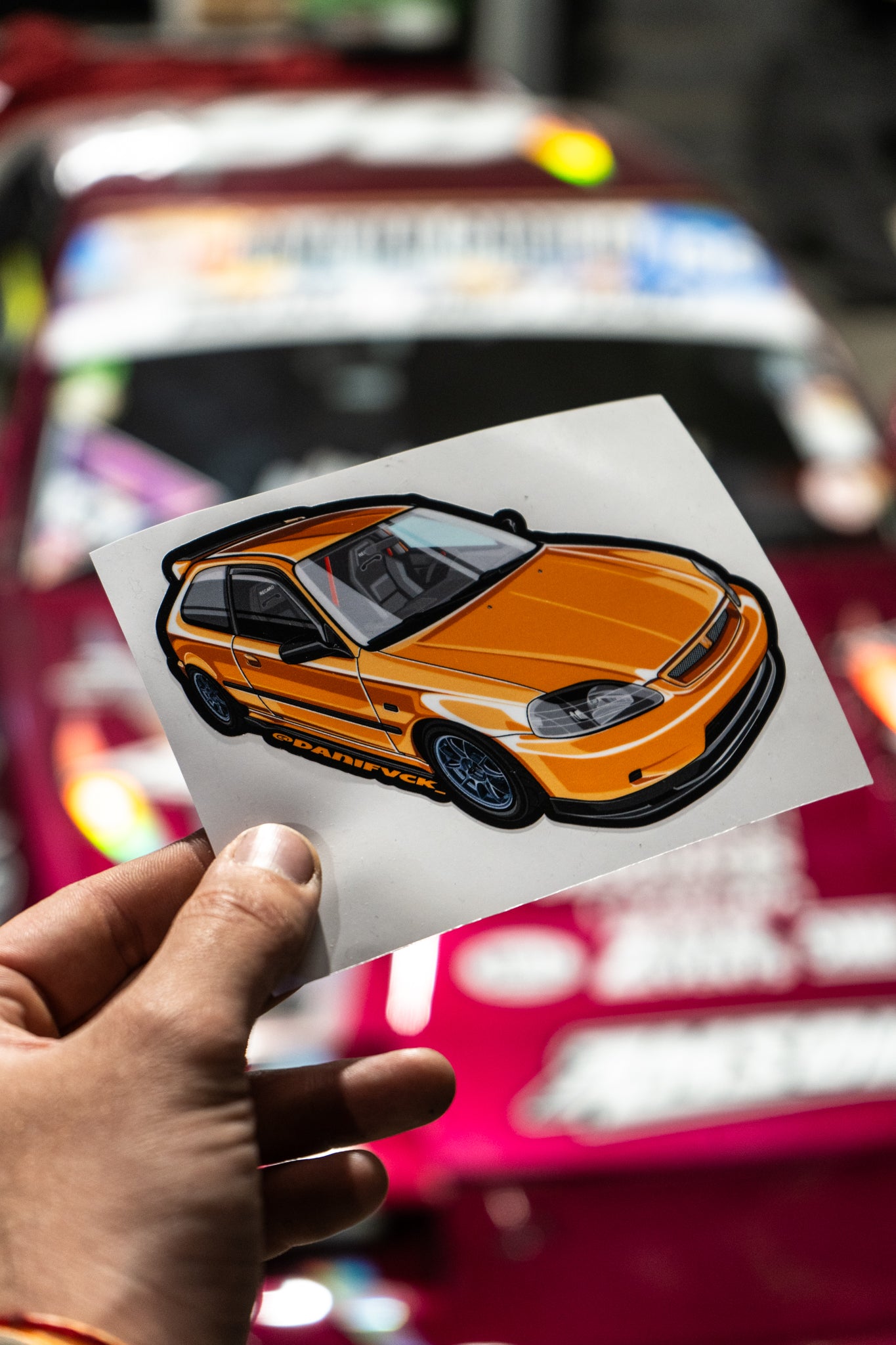 STICKER CIVIC NARANJA – EDICIÓN DANIFVCK